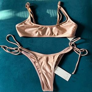 Ris-k Nude Shimmer Bikini NWT XS